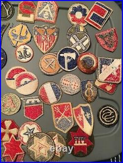 WW2 era US Army Patch Collection Grouping of 85 Military Patches