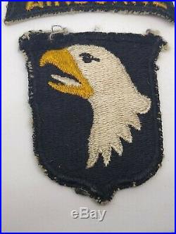 WW2 wwii US Army 101st Airborne White Tongue Patch insignia & Correct Tab