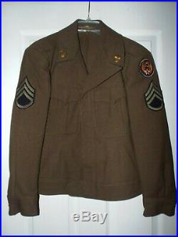 WWII 15th US Army Air Corp Air Force Wool Military Ike Jacket 34R withPatch SSG
