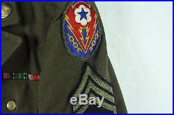 WWII 18th Airborne Vintage US Army Paratrooper Uniform Jacket With Patches Medals