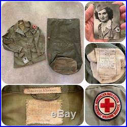 WWII 40s IDD WOMENS M1943 Field Jacket US ARMY Combat 10R ARC Patch Duffel Bag