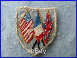 WWII Army Patch Allied Nations Flags US England France European Theater Made WW2