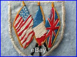 WWII Army Patch Allied Nations Flags US England France European Theater Made WW2