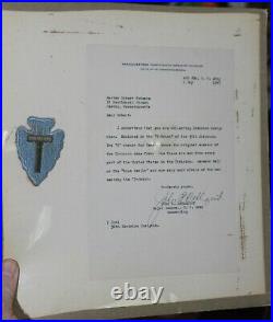 WWII Autographed Letter & 36th Division Tecumseh Patch General Dahlquist US Army