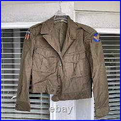 WWII CBI US Ike Pilot Jacket China Burma India Patches Army Air Corps CLEAN