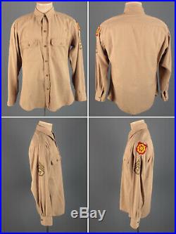 WWII ETO Made Ike Jacket & Shirt Port of Embarkment Patch Set 1940s US Army