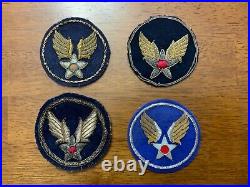 WWII Era Army Air Forces Bullion Patches Lot Different Variations Lot of 4 #1