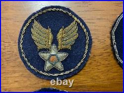 WWII Era Army Air Forces Bullion Patches Lot Different Variations Lot of 4 #1