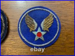 WWII Era Army Air Forces Bullion Patches Lot Different Variations Lot of 4 #1