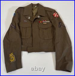 WWII Ike Jacket US 8th Army 10th Corps Engineers Patch Size 34R