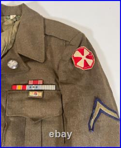WWII Ike Jacket US 8th Army 10th Corps Engineers Patch Size 34R