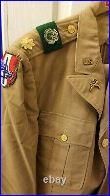WWII & Korean War US Army Major Uniform Dress Jacket Patched 503rd MP Insignias