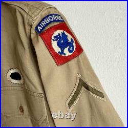 WWII Korean War US Army Shirt Patched 508th RCT Airborne Named