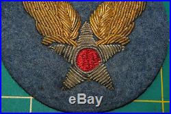 WWII ORIGINAL US Army Airforce USAAF Theater Made Bullion Patch Officer 12-058