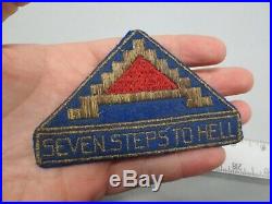 WWII US 7th Army (Seven Steps To Hell) Theater Made Bullion Patch