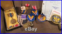 WWII US 8th 9th Army Air Force Uniform Grouping Ike Jacket Shirt Patch Photo Pin