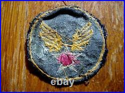 WWII US ARMY AIR CORPS CBI Theatre Made BULLION PATCH NO GLOW #1