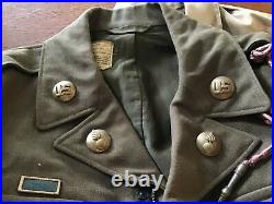 WWII US ARMY AIR CORP UNIFORM, WOOL IKE JACKET, PANTS SHIRT & HAT & Patches Id'd