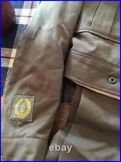 WWII US ARMY AIR CORP UNIFORM, WOOL IKE JACKET, PANTS SHIRT & HAT & Patches Id'd