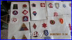 WWII US ARMY D-DAY military insignia patches in binder