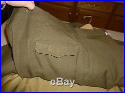 WWII US ARMY Wool Field Jacket 42L Pants Sergeant Uniform Patch 1944 38x33