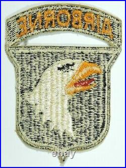 WWII US Army 101st Airborne Patch with Attached Airborne Tab, Snowy Back