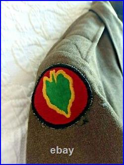 WWII US Army 24th Infantry, 6th Army Wool Ike Uniform Jacket, MINT, 2 Patches