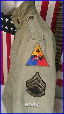 WWII US Army 4th Armored Division M-43 M1943 Named Field Jacket Uniform Patch