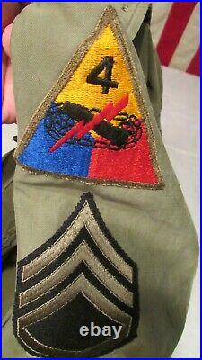 WWII US Army 4th Armored Division M-43 M1943 Named Field Jacket Uniform Patch