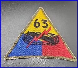 WWII US Army 63RD Armored DIVISION Tank Battalion Cut Edge Patch WOVEN BACK