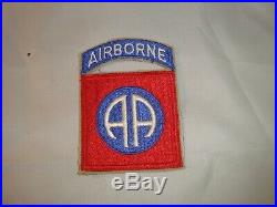 WWII US Army 82nd Airborne Division Patch withattached tab NO GLOW