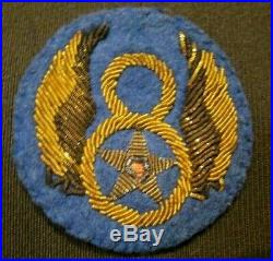 WWII US Army 8th Air Force Silk British Made Bullion Uniform Jacket Patch Pilot