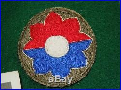 WWII US Army 9th Infantry Division Colonel BSM SS Ribbon Photo Patch Lot Group