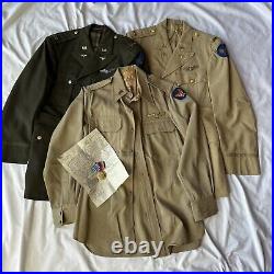 WWII US Army Air Corp Named Pilot Uniform Group 3 Sterling Wings Bullion Patches