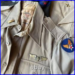 WWII US Army Air Corp Named Pilot Uniform Group 3 Sterling Wings Bullion Patches