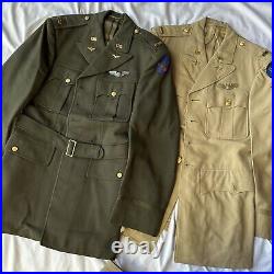 WWII US Army Air Corp Named Pilot Uniform Group 3 Sterling Wings Bullion Patches