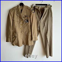WWII US Army Air Corps 8th AAC Div Named Pilot Patched Uniform Set
