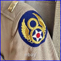 WWII US Army Air Corps 8th AAC Div Named Pilot Patched Uniform Set