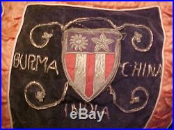 WWII US Army Air Corps CBI China Burma India BULLION Patch on Souvenir Pillow