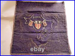 WWII US Army Air Corps Hump Pilot Souvenir Pillow Cover from Burma C-1