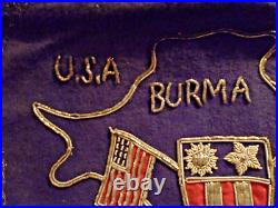 WWII US Army Air Corps Hump Pilot Souvenir Pillow Cover from Burma C-1