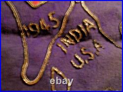 WWII US Army Air Corps Hump Pilot Souvenir Pillow Cover from Burma C-1