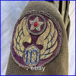 WWII US Army Air Corps Named Officer Uniform Bullion 10th AAC CBI Patches