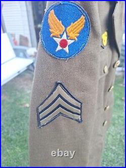 WWII US Army Air Corps Sergeant Uniform CBI Patched Pacific