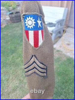 WWII US Army Air Corps Sergeant Uniform CBI Patched Pacific