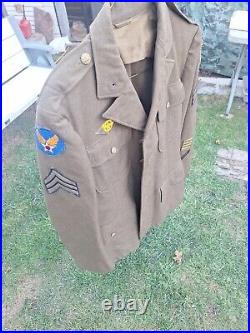 WWII US Army Air Corps Sergeant Uniform CBI Patched Pacific