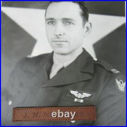 WWII US Army Air Force A2 Jacket Leather Name Tag B-17 Combat Pilot withOrig photo