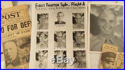 WWII US Army Air Force Corps Fighter Pilot Killed Photo Uniform Group Patches 8t