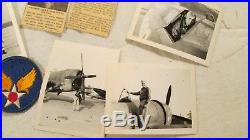 WWII US Army Air Force Corps Fighter Pilot Killed Photo Uniform Group Patches 8t