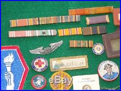 WWII US Army & Air Force Dealer Pins Insignia Medals Ribbons Lot Patches Wings